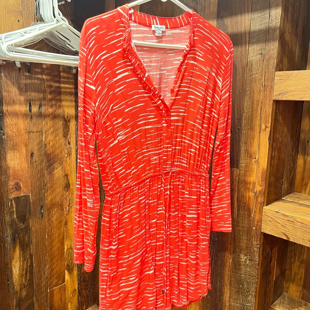 Splendid coral and white dress/coverup